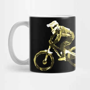 mtb downhill yellow Mug